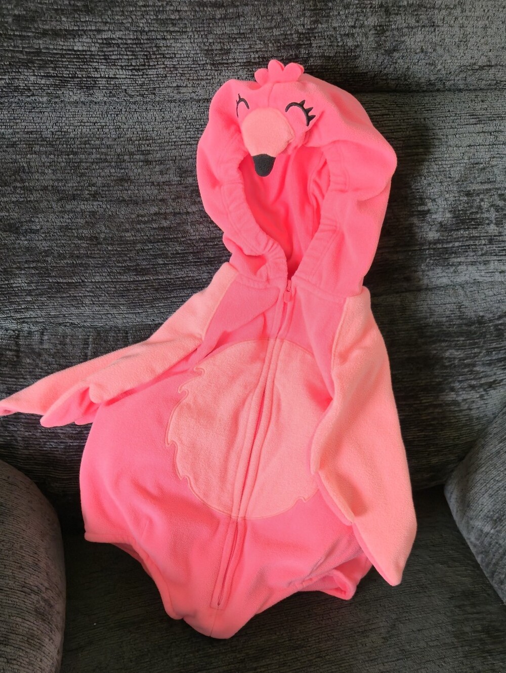 Baby Pink Flamingo One-Piece Hooded Halloween Costume (6-9m)